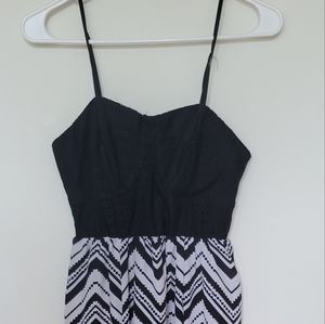 Black and white high-low dress